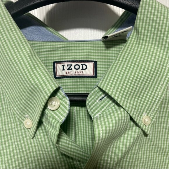 NWT IZOD Men’s Shirt 100% Cotton Long Sleeve Button-Down 2XL Seacrest Green - Picture 4 of 7